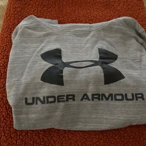 Youth grey under armory hooded sweatshirt